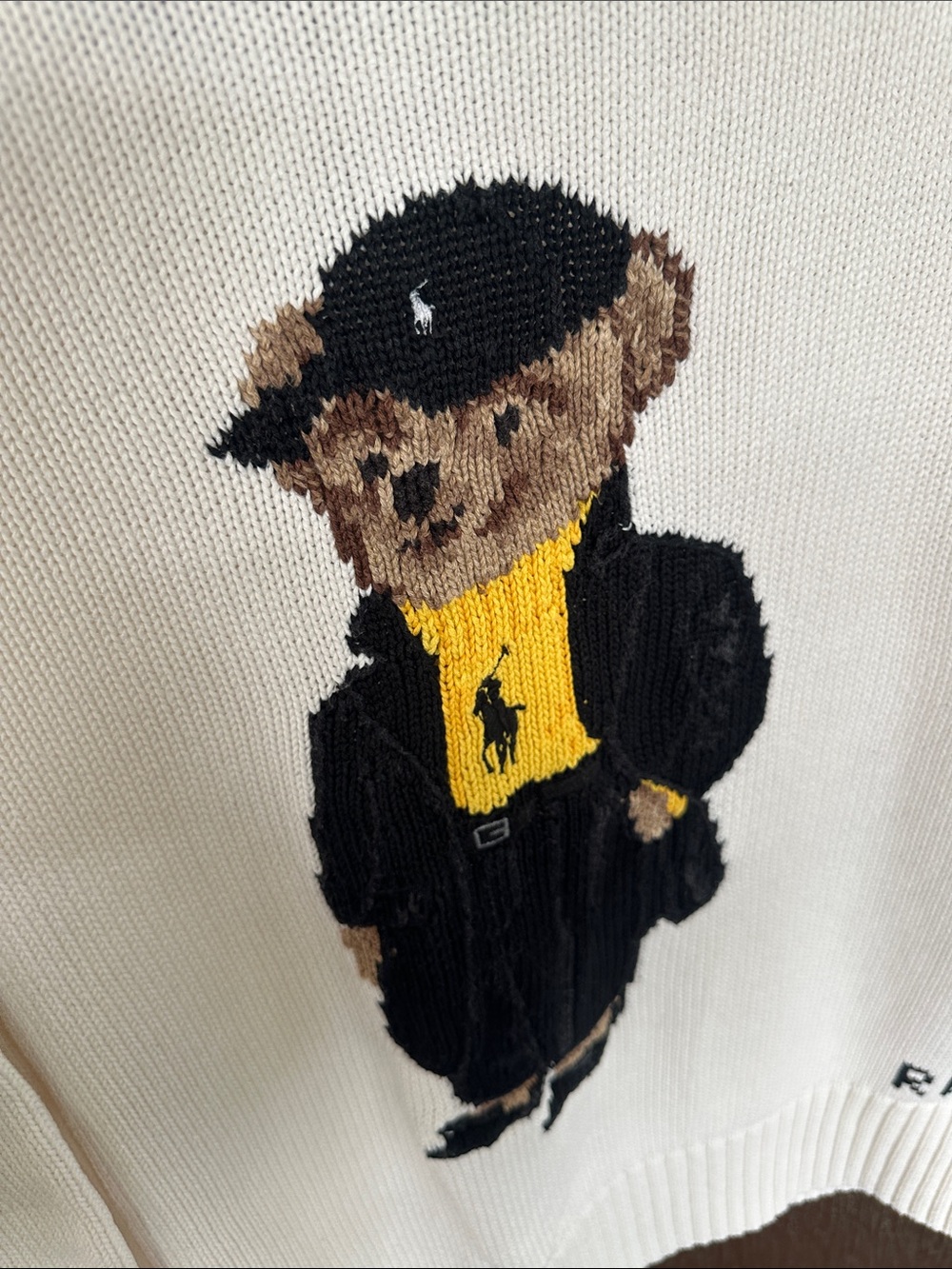Polo Ralph Lauren Polo Bear-embroidered crew-neck sweater sz XS fits to Medium - Picture 8 of 12